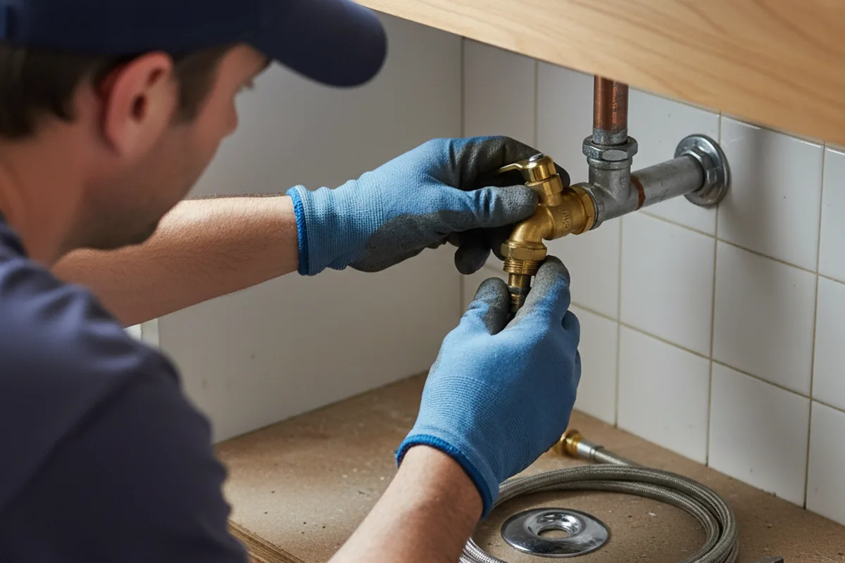 Shutoff valve and fitting work during Emergency Plumbing in North Providence